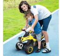 HOMCOM 4 Wheel Quad Toddler Ride on Car Foot-to-Floor Car Yellow