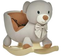 Jouet Kids Plush Rocking Bear with Sound Button & Seat Belt - Grey/Brown, Grey