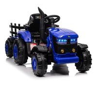 Kids Ride on Tractor with LED, Remote Control, Detachable Trailer Blue
