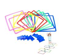 Kids Ring Game - Modular Colorful Fitness Play Set, Connectable Activity Rings with Bean Bag Toss Elements, Motor Skill Development Equipment for Classroom Playground Backyard Use | Early Ed