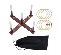 Kids Ring Tossing - Solid Wood Rope Loops 41x13.5x6cm | Outdoor Family Lawn Game | Portable Party Activity Set | Backyard Camping Beach Pool Garden Sports Toy For Children Teens Boys Girls