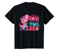 Kids Roar I'm A Two Rex Dinosaur 2nd Birthday Boy T-Shirt