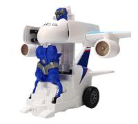 Kids Robot Toy - 2-in-1 Electric Transforming Airplane Robot Toy, Omnidirectional Plane With Lights & Music | Simulation Passenger Plane Model, Helicopter Flying Kids