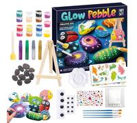 Kids Rock Painting Kit,Child Glow in The Dark Rock Painting Kit | Stone Paint Crafts Set for Son Daughter Children Teens Girls Boys Youth Family