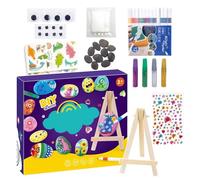 Kids Rock Painting Kit, Glowing in The Dark Child Rock Kit, Stone Paint Crafts Set for Son Daughter Children Teens Girls Boys Youth Family