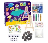 Kids Rock Painting Kit, Glowing in The Dark Child Rock Kit, Stone Paint Crafts Set, Party Favors for Youth Daughter Son Kid Family Boys Children Teens