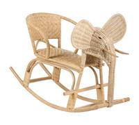 Kids Rocking Chair Elephant AMPOLLINO Rattan Natural