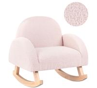 Beliani Kids Rocking Chair Hug Boucle Pastel Pink