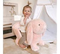 Kids Rocking Horse - Solid Steel Frame - Features An Easy-grip Front Handlebar - 3 X Lr44 Batteries Are Required And Are Included - Color: Pink - Includes: 1 X Bunny Rabbit Rocking Horse - 1 X Manual