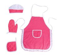 Kids Role Play Cooking Set for Cook, Includes Cake Apron, Hat and Kitchen Glove for Boys and Girls