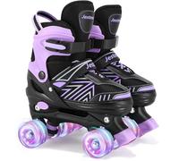 Kids Roller Skates for Girls Boys, Adjustable Roller Skates with 8 Light up Wheels for Girls Boys Youth Beginners indoor & outdoor Use (Small (UK 11-1))