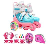 Kids Roller Skates - Kids Beginners Three-Point Rоller Ѕkates | Children Aged 3-8 Years With Light Up Wheels For Skating Rink, Playground Birthday Gift Indoor Outdoor Sports