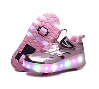Kids Roller Skates Shoes with LED Lights Light-UP, USB Rechargeable,Double Wheels Trainers Sneakers Best Gifts for Birthday Party Thanksgiving Easter Carnival