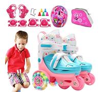 Kids Roller Skates - Skates, Safety Gear | Adjustable three-point frame, lightweight support structure, ideal for young boys and girls learn balance in the playground and indoor use