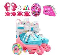Kids Rollers Skate, Playground Wheels, Three Point Roller Skates for Beginners, Light Up Wheel with Lightweight Builds, Adjustable Size for Children Aged 3-8 years old, and Skating Rink, 27-30 Yards
