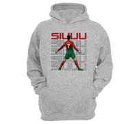 Kids Ronaldo Football Hoodie | SIUUU Celebration Top | Crristiano Ronaldo-Inspired Jumper | Football Shirt CR#7 Celebration Sweatshirt | Unisex Boys Girls (UK, Age, 7 Years, Regular, Grey)