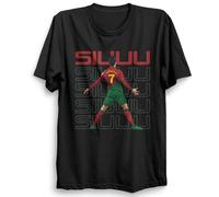 Kids Ronaldo Football T Shirt | SIUUU Celebration Shirt | Crristiano Ronaldo-Inspired Tee | Football Shirt CR#7 Celebration Top | Unisex Boys Girls (UK, Age, 9 Years, Regular, Black)