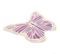 Kids Room Butterfly Rug 20cm Playful Design Blue(Purple Butterfly C) | Ultra-soft plush fibres, warm texture underfoot, cozy feel, material, play area essential