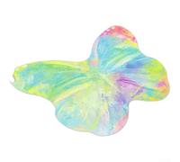 Kids Room Butterfly Rug 20cm Playful Design Blue(Rainbow Butterfly D) | Ultra-soft plush fibres, warm texture underfoot, cozy feel, material, play area essential