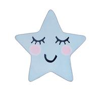 Kids Room Rug Star Shape 120 x 120 cm Playroom Blue Sirius