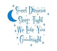 Kids Room Wall Decals Quotes Sweet Dreams Sleep Tight Moon Vinyl Nursery Interior Wall Stickers Home Decoration Dormitory Small - 28x28cm