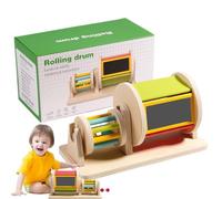 Kids Rotating Drum Toy - Colorful Spin Rainbow Dŕum| Puzzle Play Kit With Fabric Ball | Sensory Rolling Drum Educational Toy - Preschool Boys Girls Children’s Day Easter Gift Classroom Home Playset
