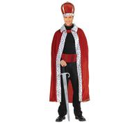 Kids Royal Robes Adult Kings Cape Fancy Dress Coronation Mens British Costumes