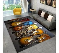Kids Rug 3D Classical Guitar Electric Guitar Musical Instrument Rugs Large Living Room Carpet Boy Teen Modern Bedroom Non-Slip Carpet Doormat Bathroom Mat Long Carpet Easy Clean 100 X -93567459675733