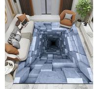 Kids Rug - 3D Optical Illusion Geometric Rectangle Rug, Childrens Rugs For Bedroom, Area Carpet For Kids Room, Nursery Or Playroom Carpets - Baby Bedroom Accessories For Boys & Girls 60 X 90 C -2F6R/U