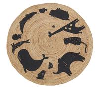 Kids Rug EARTH Beige ø 120 cm Jute