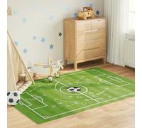 Kids' Rug Green 160x230 cm Football Field Washable Anti Slip Berkfield Home Green 100cm diameter