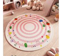 Kids Rug Playmat Rugs for Playroom Educational Learning Carpet Soft Bedroom Area Rug Anti-Skid Pink Brown Mat Living Room Nursery Dorm Home Décor Animal Lion Rabbit (Pink, 100x100cm)