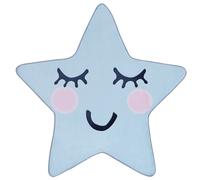 Kids Room Rug Star Shape 120 x 120 cm Playroom Blue Sirius