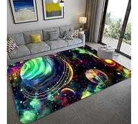 Kids Rug Solar System Educational Play Mat Cartoon Space Universe Planet Carpet For Children Soft Flannel Boys Girl Room Playroom Bedroom Floor Pad(P6,140 * 200cm/4.59 * 6.56ft)