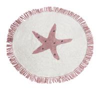 Beliani Kids Rug STARS Off-White ? 120 cm Cotton, White