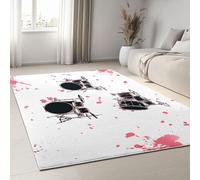 Kids Rugs for Bedroom - Soft Non-Slip Living Room Area Rug 100 x 150 cm for Office Dining Room Music Cartoons Drum Kit, Washable Classroom Carpet for Toddler Nursery Kids Room Decor, White