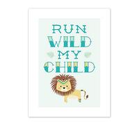 Kids Run Wild Child Lion Canvas Wall Art Print