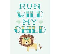 Kids Run Wild Child Lion Large Canvas Wall Art Print