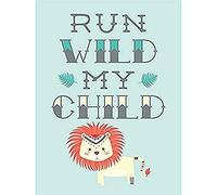 Kids Run Wild my Child Pastel Lion Canvas Wall Art Print
