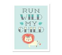 Kids Run Wild My Child Pastel Lion Large Framed Art Print Poster Wall Decor 18x24 inch