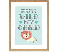 Kids Run Wild my Child Pastel Lion Wall Art Print