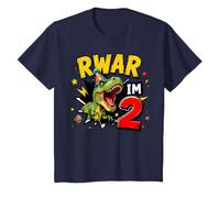 Kids RWAR I'm 2 Rex Dinosaur T-Rex Boy 2nd Birthday 2 Year Old T-Shirt