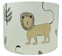 Kids Safari Lampshade or Ceiling Light Shade - Jungle Lion & Leaf Design for Nursery Bedroom Animal Theme Decor Accessories