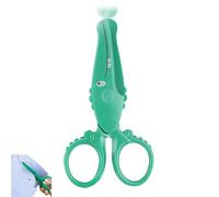 Kids Safety Scissors, Cute Crocodile Training Scissors for Preschoolc, Art Craft Child-Safe Scissor, for School Scrapbooking Supplies(Green)
