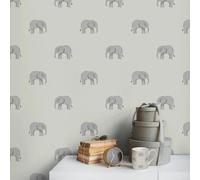 Kids Sage Elephant Wallpaper Smooth Feature Wall