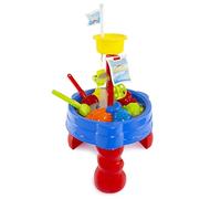 Kids Sand and Water Table - 16 Piece Sensory Play Set for Children Aged 3+ with Water Mill, Moulds, Spade, Fork, Watering Can & Accessories - Durable Indoor & Outdoor Garden Toy - 66cm x 36cm x 36cm