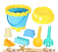 Kids Sand Toys for Outdoor | 8 Pieces with Foldable Bucket, Scoop and Shapes Set - Castle Construction Sandbox Toy,for Backyard Playground Lake River Garden Boys and Girls