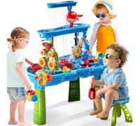 Kids Sand Water Table Toys for Toddlers, 3-Tier Outdoor Sand and Water Play Table Toys for Toddlers Kids, Kid Beach Toy Activity Sensory Play Tables Beach Summer Outside Toy for Toddlers Age 3-5
