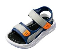 Kids Sandals, Boys New Summer Open Toe Sandals Non Slip Soft Sole Hook and Loop Adjustable Beach Slides Lightweight Comfortable Outdoor Daily Walking Playground Shoes for Toddler Little Big Kids Blue