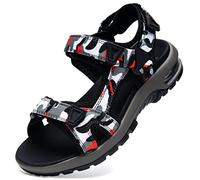 Kids Sandals Boys Sports Outdoor Sandal Athletic Air Cushion Beach Shoes Hook and Loop Summer Footwear for Holidays, Walking, Camping, Travelling Red Camo 12.5 Little Kid